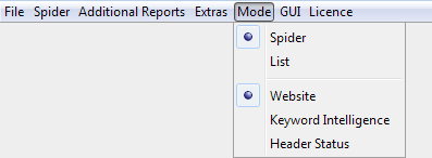 modes menu